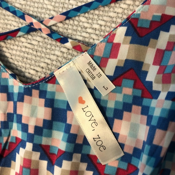 NWOT Love,Zoe Aztec print mini dress size large - Picture 2 of 6